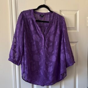 Torrid Sheer Purple Lace Blouse